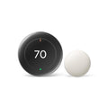 Polished Obsidian Smart Thermostat with Temperature Sensor P112364