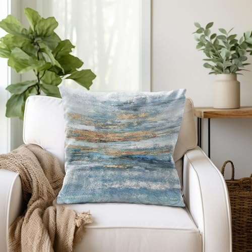 Nav Blue Decorative Abstract Pillow Covers 18x18 M89670