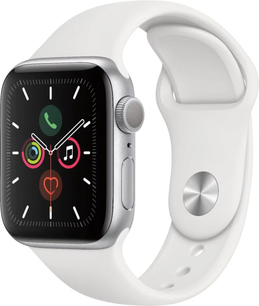 Silver Aluminum Case 40mm Smartwatch with White Sport Band I234