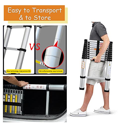 20.3ft Aluminum Extension Folding Ladder with Anti-Slip Rubber Feet P7295