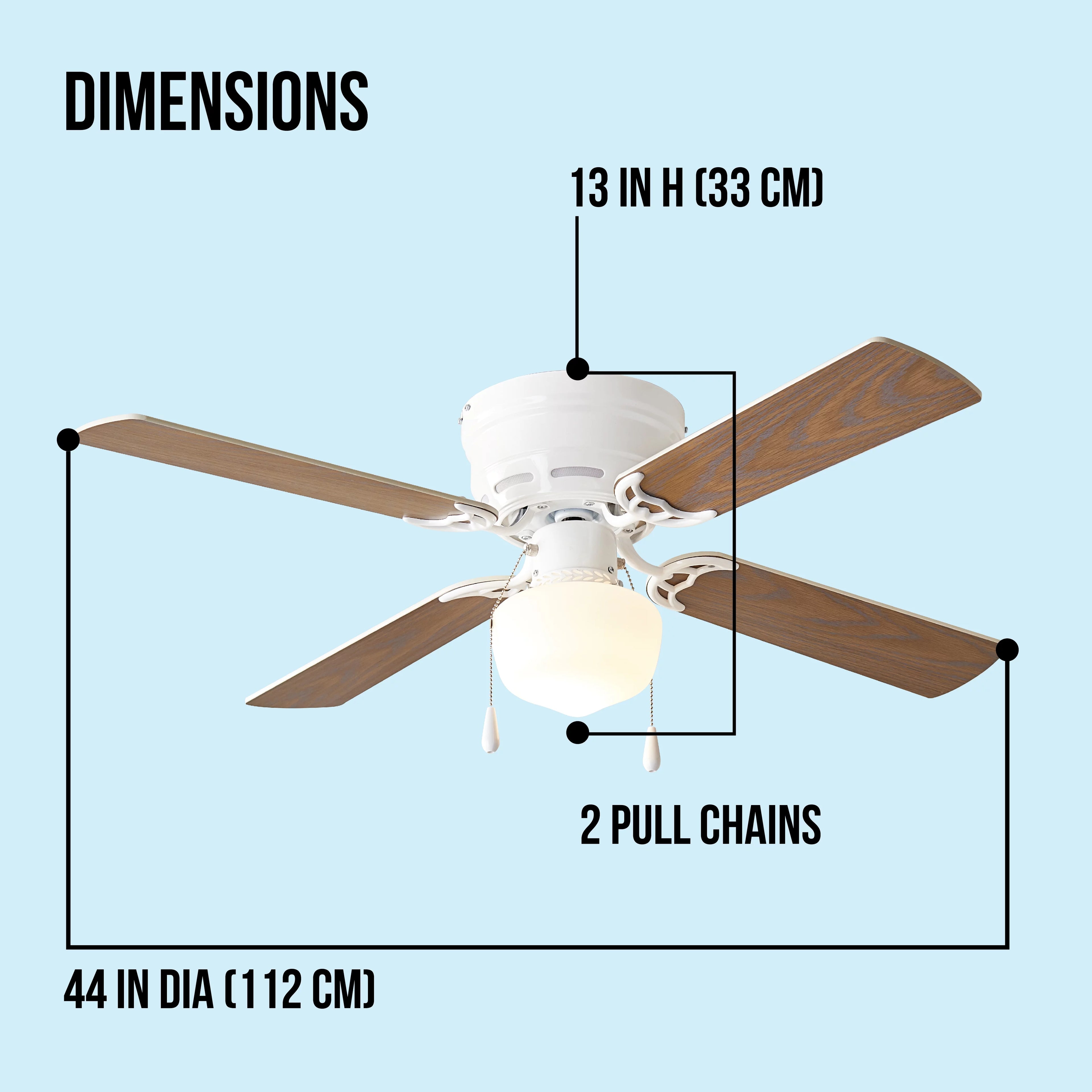 White 4 Blades LED Ceiling Fan Q28666