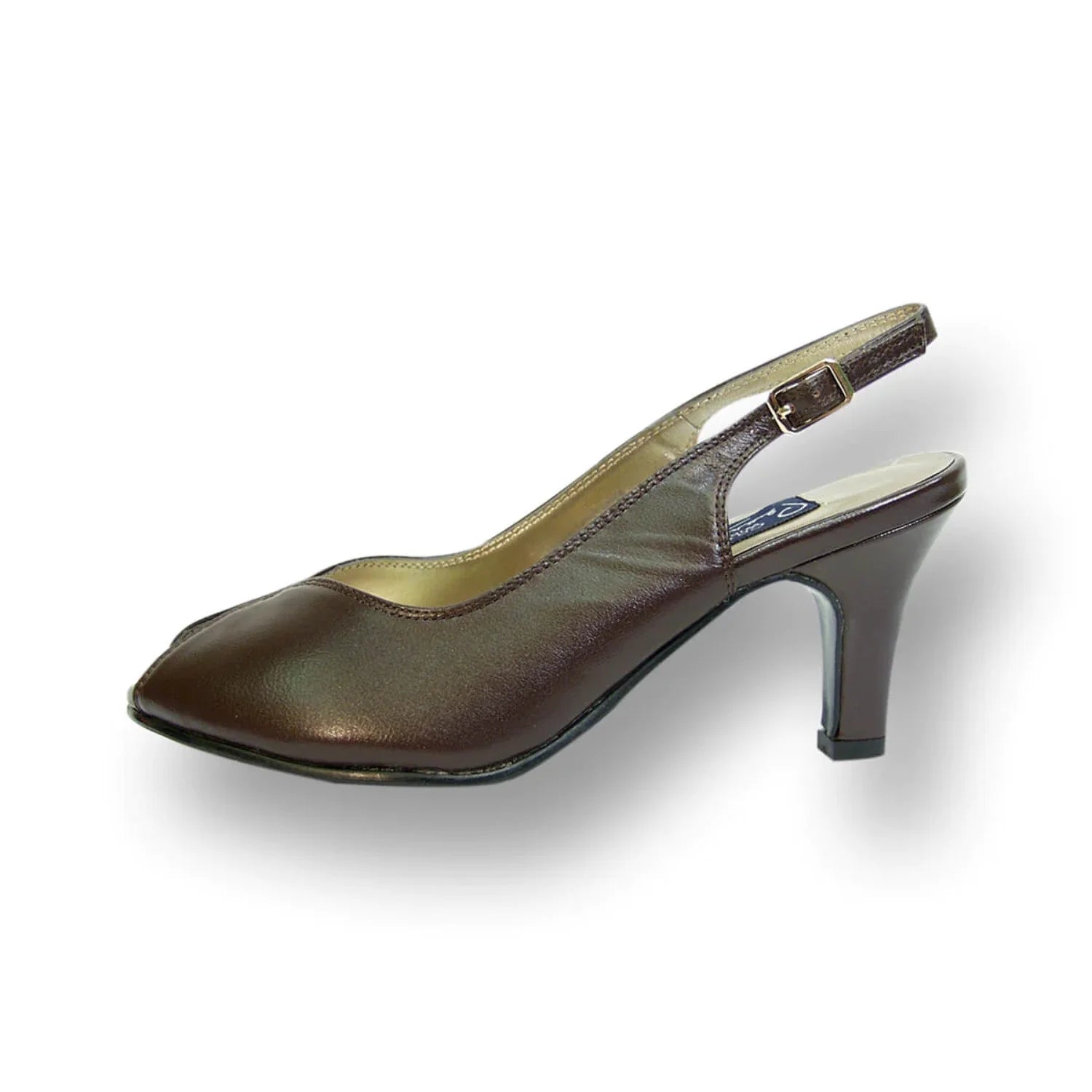 Wide Width Leather Slingback Pumps Z15352