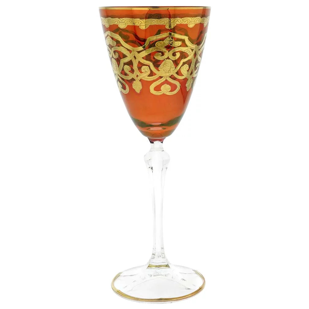 Set of Two Murano Glass Wine Glasses I462