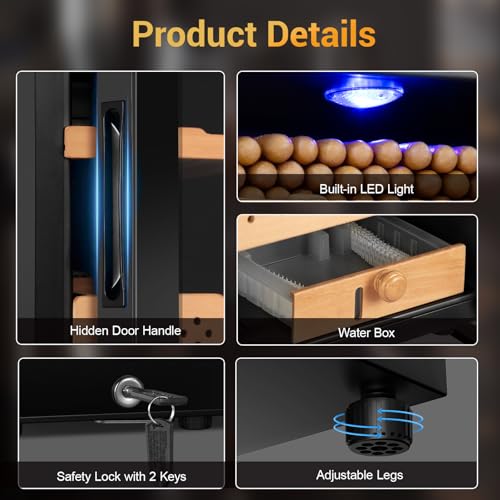 35L 250 Counts Thermostatic Desktop Humidor Cabinet R763124