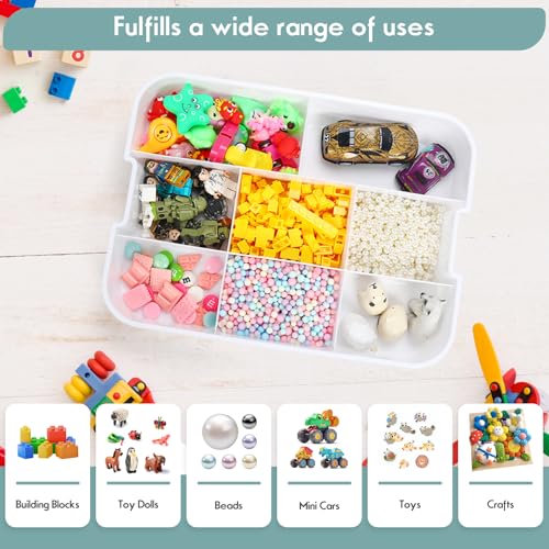 Blue Toy Storage Organizer with Compartments and Lids T4759