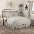 Blue Ticking Stripe Queen Quilt Coverlet U8085