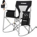 Oversized Rocking Camping Chair with Cooler and Side Pocket (Black/Grey) Y59624