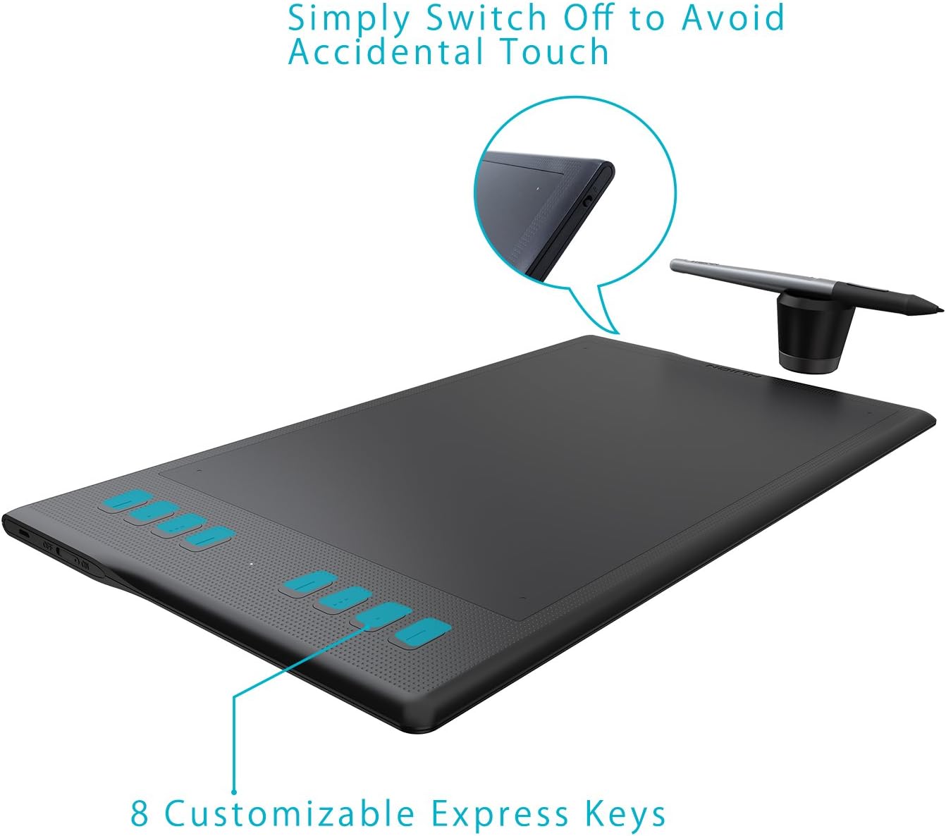Wireless Graphic Drawing Tablet with 8192 Pressure Sensitivity, 11 x 6.87 inches N49230
