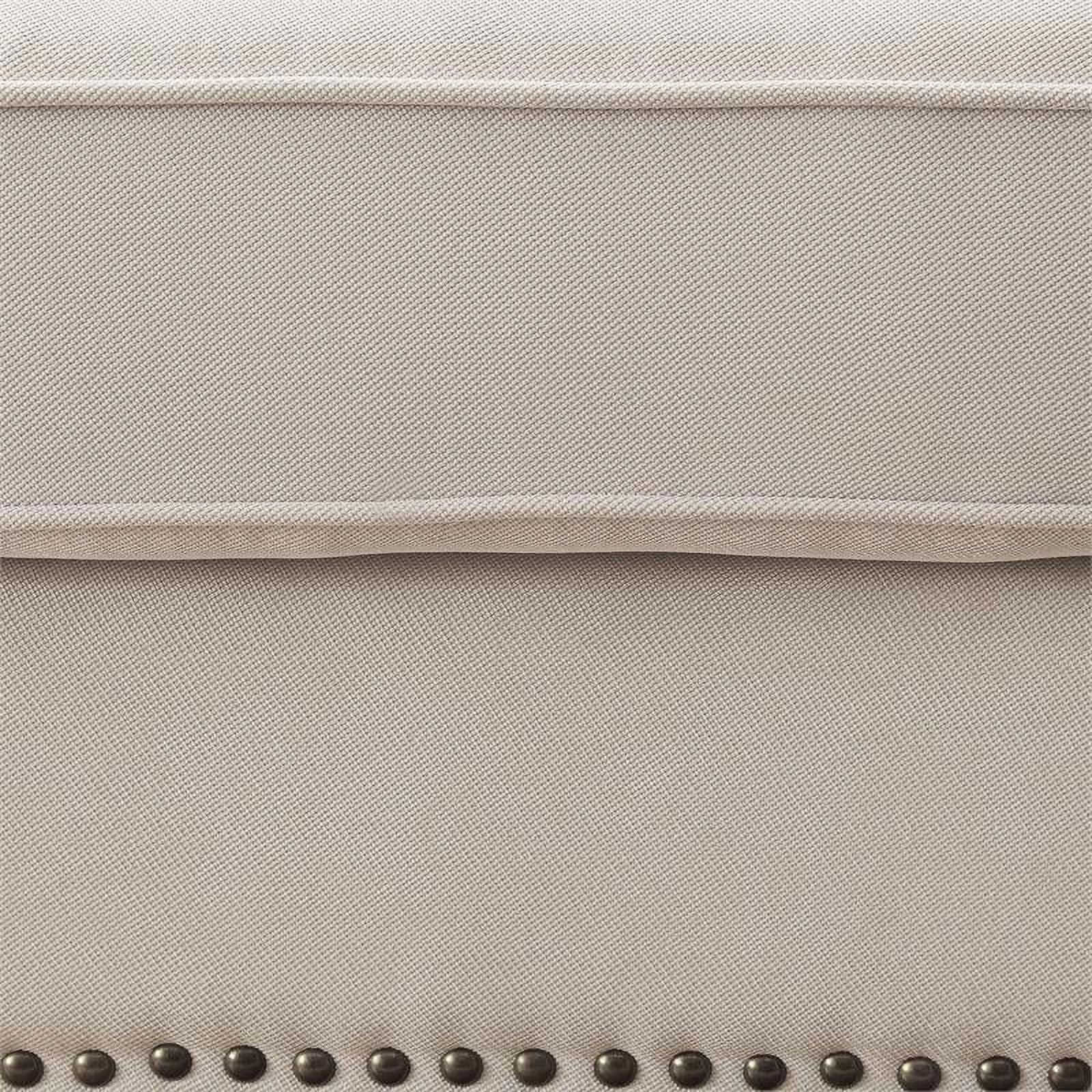 Beige Fabric Armless Accent Chair L923