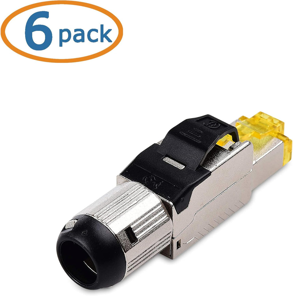 6-Pack Shielded Cat8 RJ45 Connector V30545