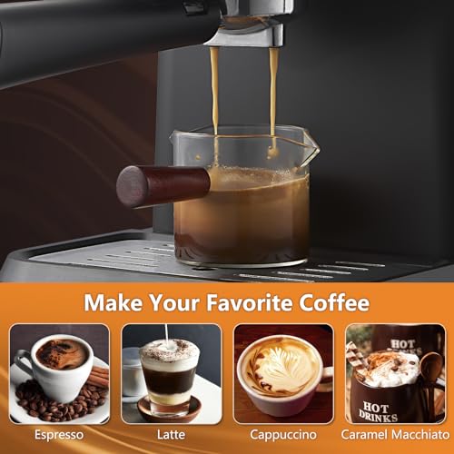 20 Bar Espresso Machine with Milk Frother Steam Wand, 50oz Water Tank A269