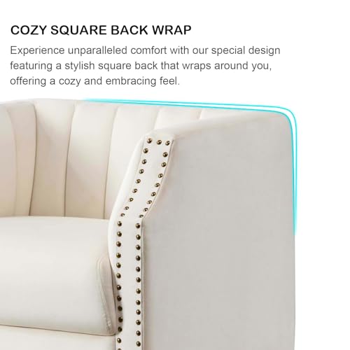 Swivel Barrel Chair Set of 2 Upholstered with Brass Rivets Y706866