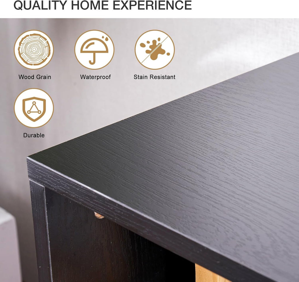 Black 79 inch Fireplace TV Stand with Electric Fireplace G445243