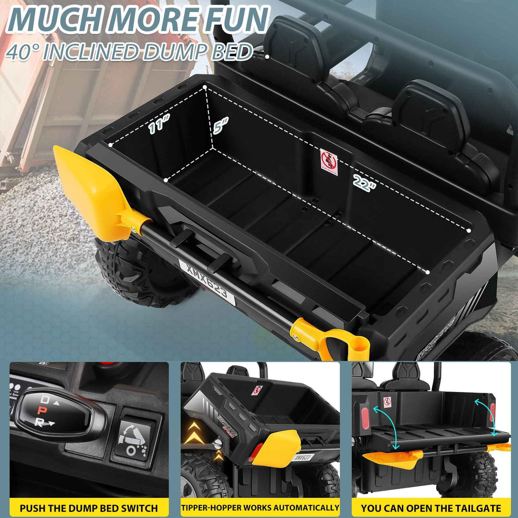 Black 24 V 2 Seater Electric Ride on Dump Truck with Remote Control D655632