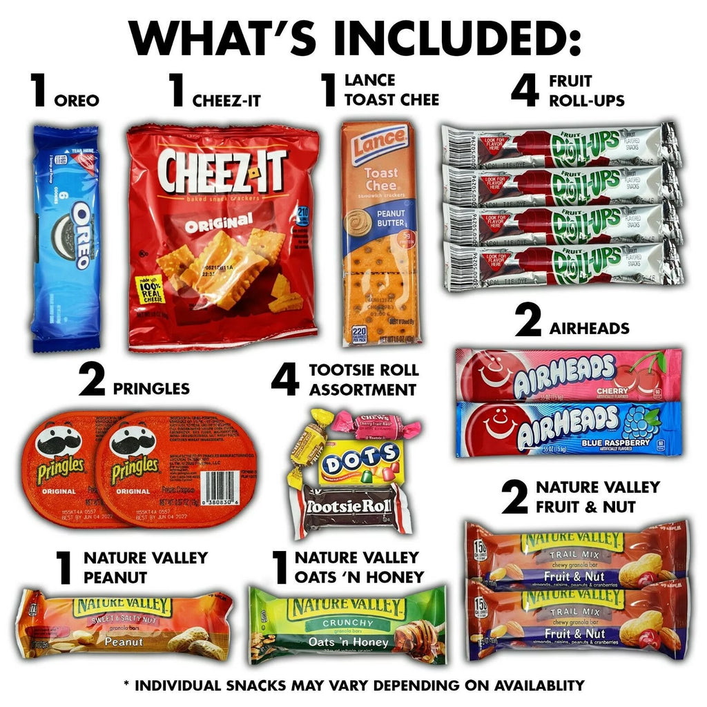 50 Snacks Variety Assortment of Chips, Cookies, Candy, Bars Q11106