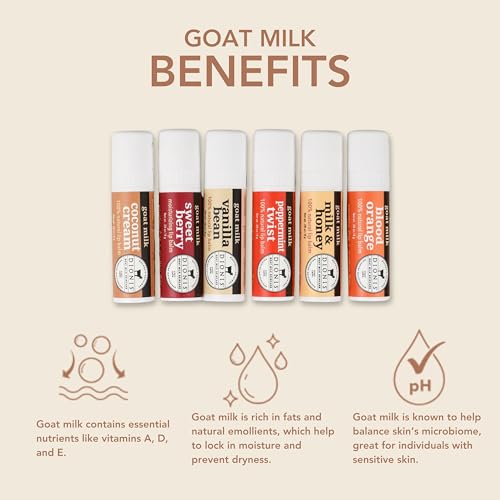 6 Pc Lip Balm Vanilla, Coconut, Milk & Honey, Berry, Peppermint, Blood Orange Scented Chapstick 0.28oz S534