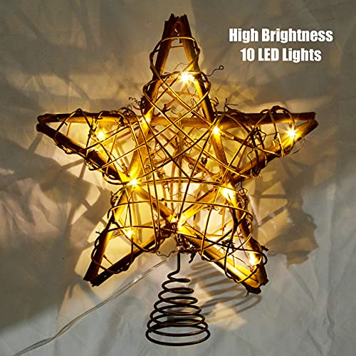 8.7 Inch Warm White Light Christmas Tree Star Topper K6401