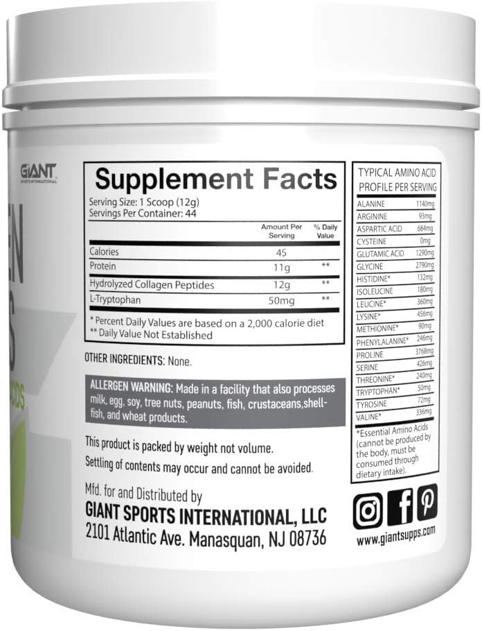 Collagen Peptide Powder Hydrolyzed Amino Acids 1 LB W604072
