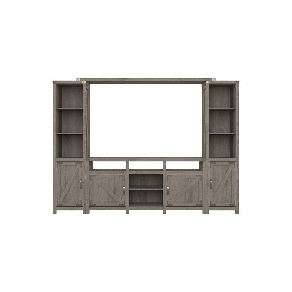 Restored Gray Entertainment Center with Shelves T8473