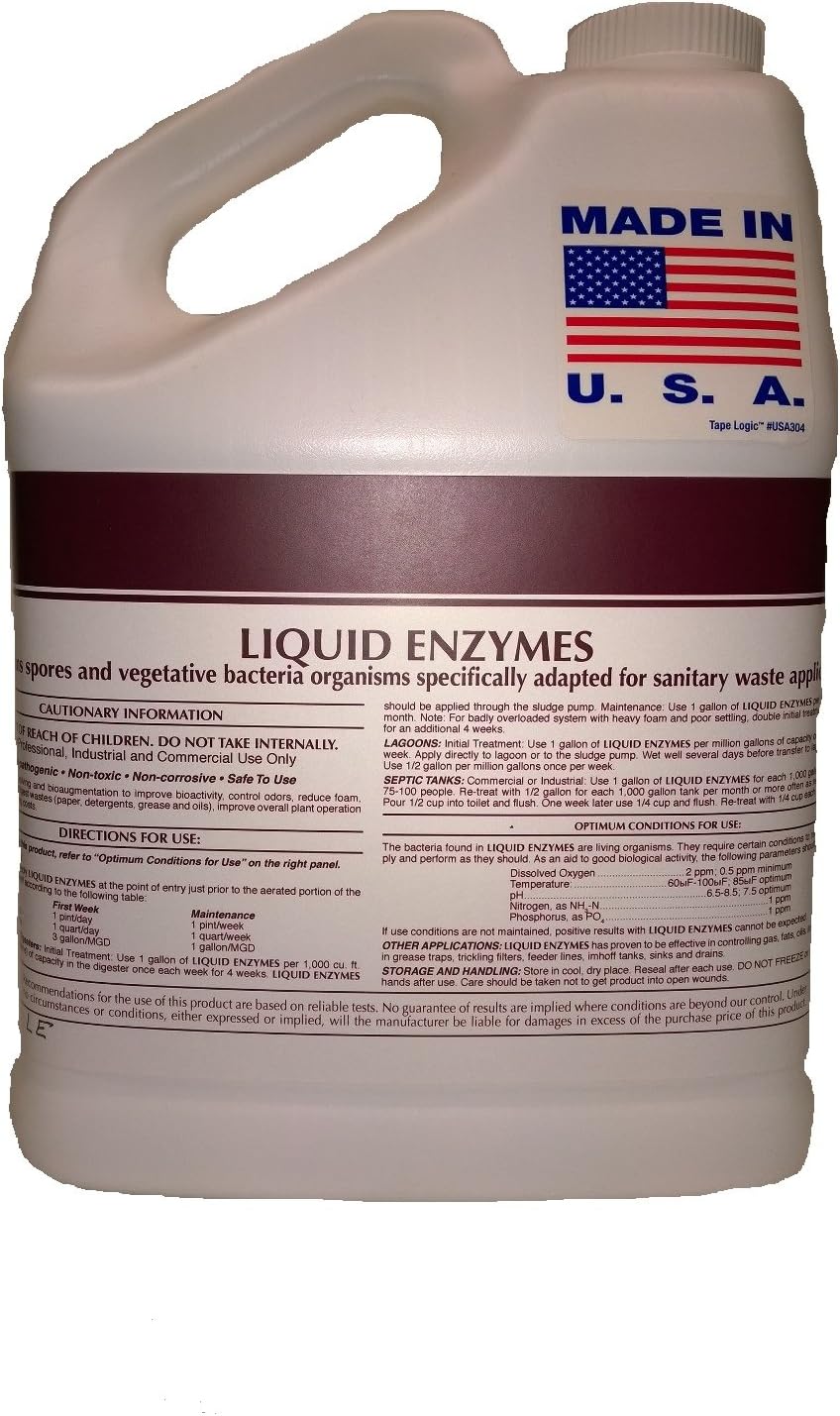 1 Gallon Septic Tank Treatment Liquid Enzymes Grease Trap Cleaner U2344