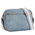 Quilted Crossbody Bags Vegan Leather Small Shoulder Handbags with Wide Strap E9811