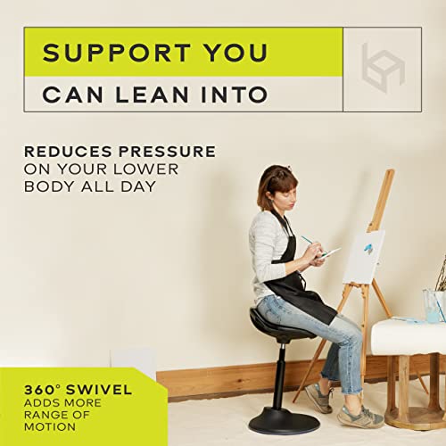 Black Ergonomic Standing Desk Chair with Back Support Z9489