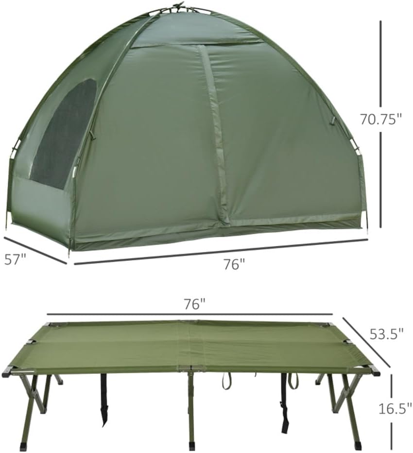 Elevated Folding Camping Cot with Sleeping Bag G2523