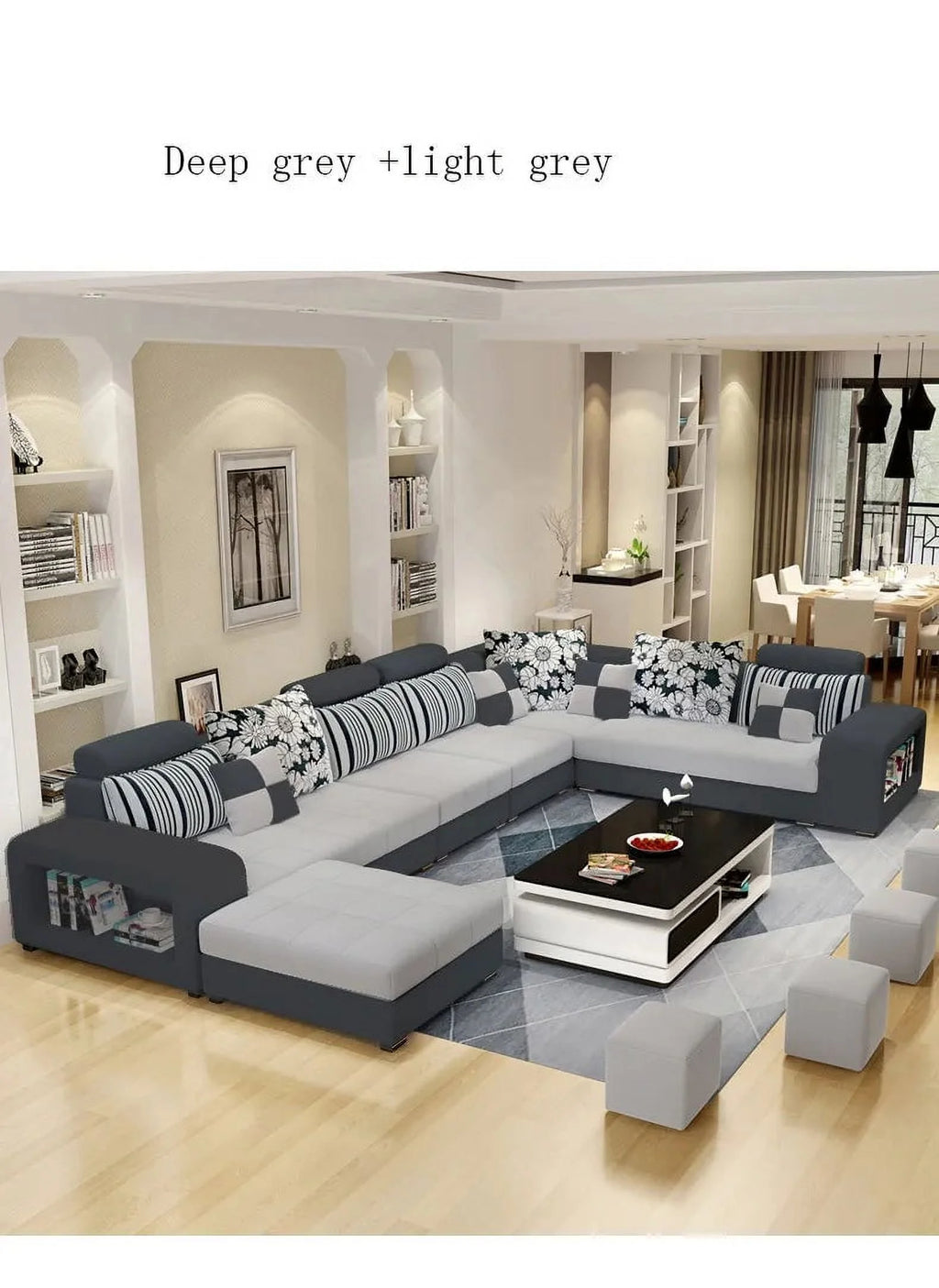 Modern Fabric Sectional Sofa Set V4214