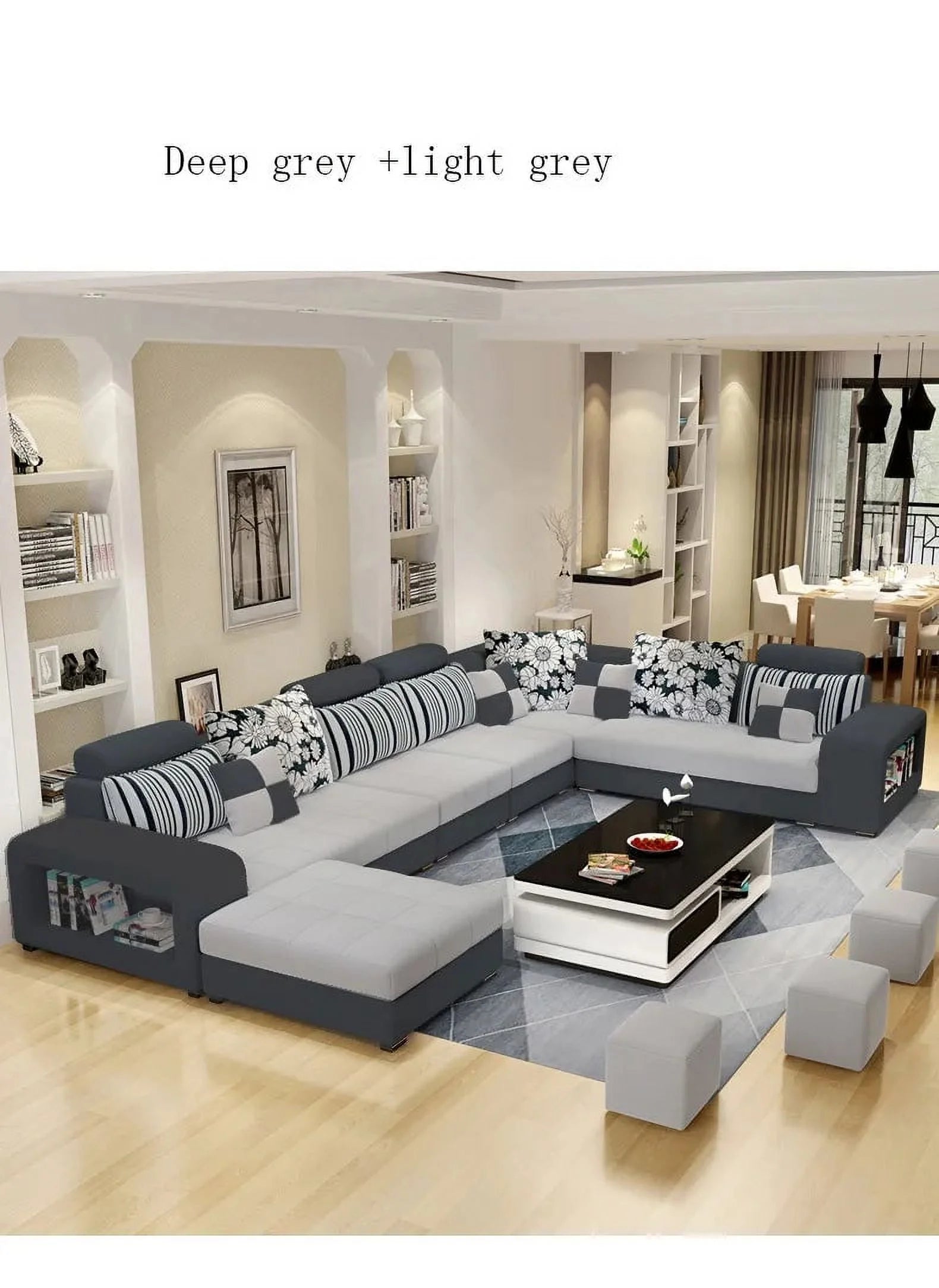 Modern Fabric Sectional Sofa Set V4214