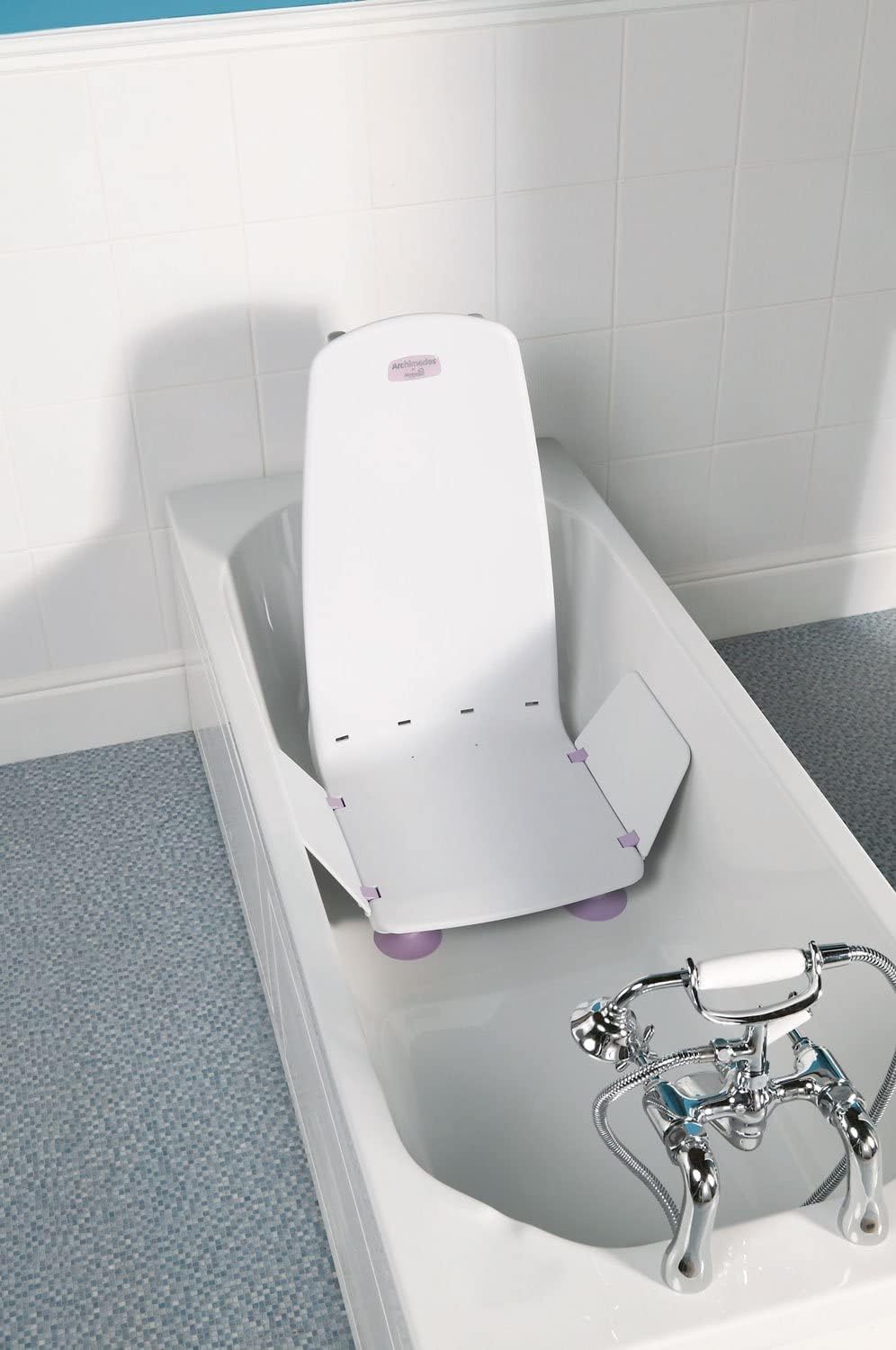 Bath Lift Chair with Non-Slip Suction Cups, Electrical Battery Operated Waterproof Remote Hand Control D733403