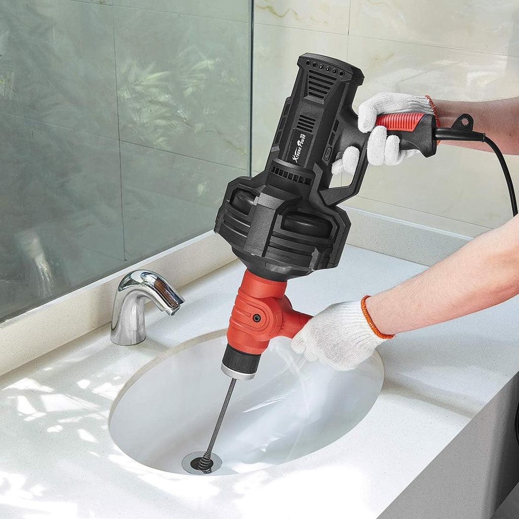 Handheld Auto Feed Snake Drain Auger with 25 ft Cable F6645