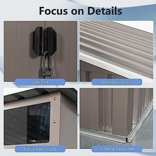 Gray Metal Storage Shed P476