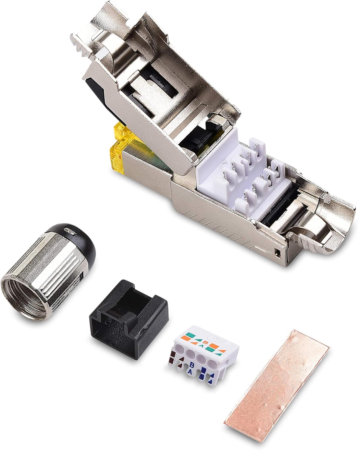 6-Pack Shielded Cat8 RJ45 Connector V30545