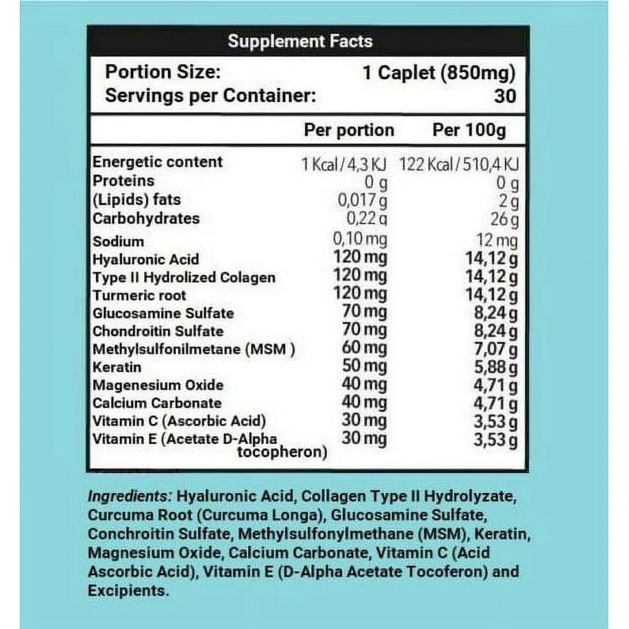 30 Caplets 850 mg H341216