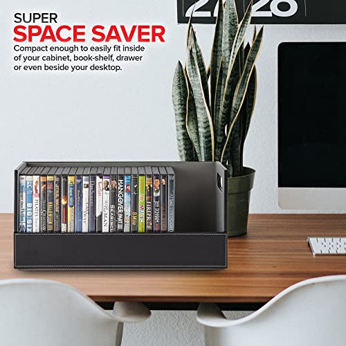 White Faux Leather DVD Storage Box S85393