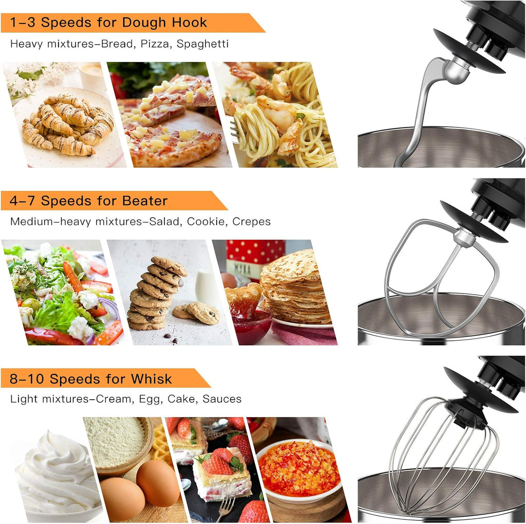 7.5 Qt 660W 10-Speed Tilt-Head Stand Mixer with Stainless Steel Bowl F943975