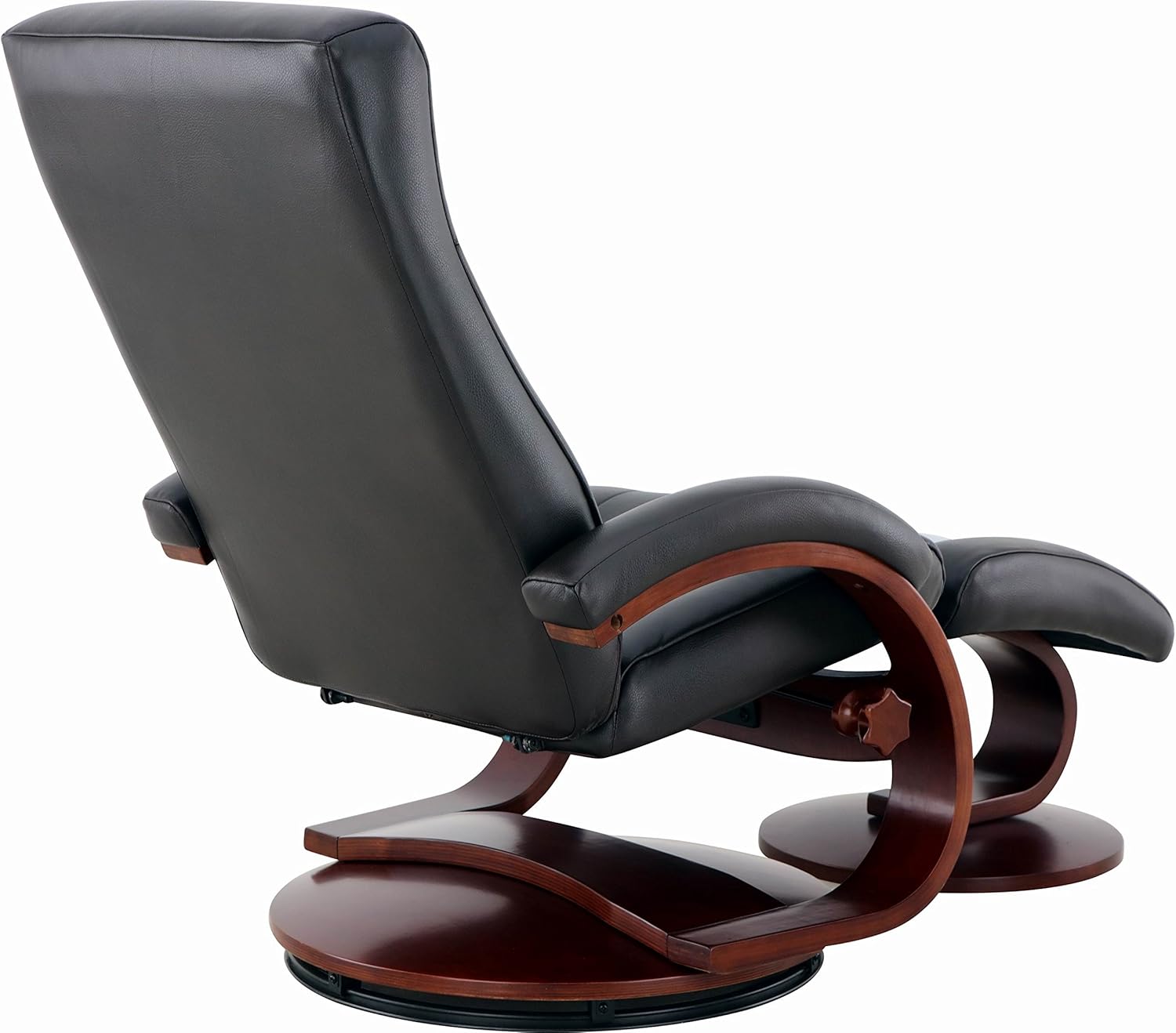 Black Top Grain Leather Recliner and Ottoman Y8201