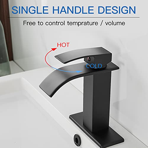 Oil Rubbed Bronze Waterfall Single Hole Bathroom Faucet with Pop Up Drain G369
