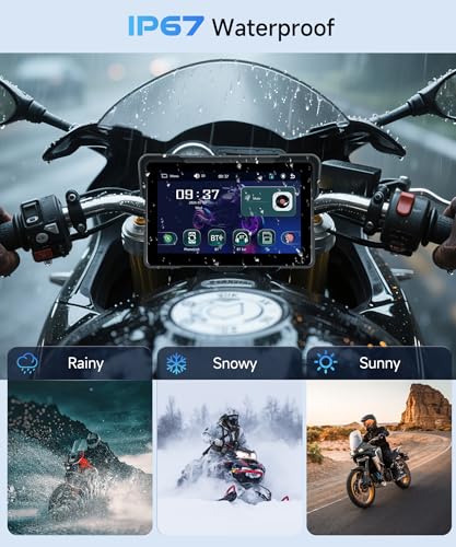 7Inch Motorcycle Carplay Screen, Wireless CarPlay & Android Auto with Waterproof Touchscreen S6764