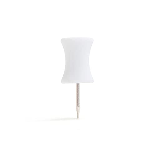 Set of 100 White Rubber Push Pins C5553