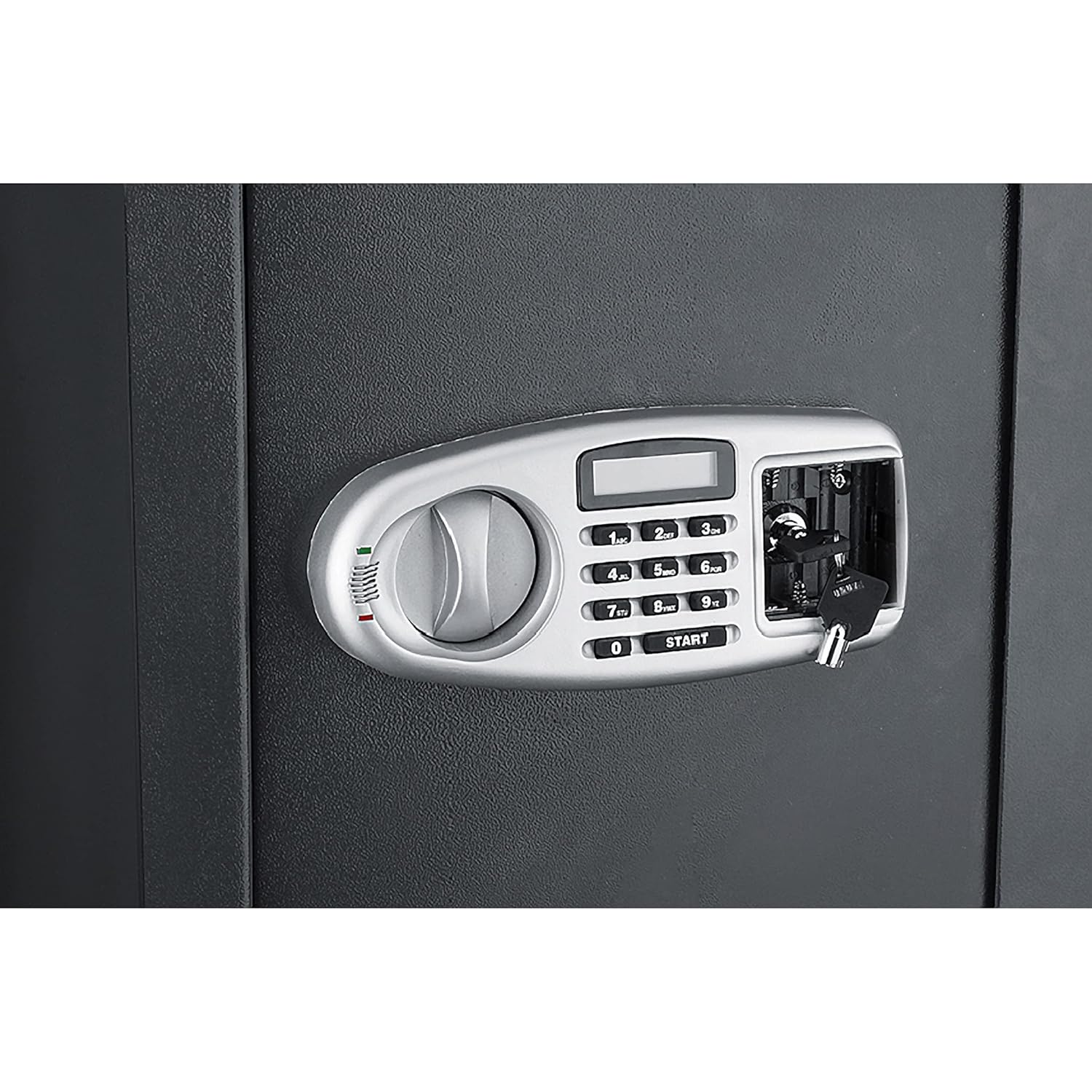 Gray Fireproof Electronic Lockbox with Keypad and Interior Shelf G913542
