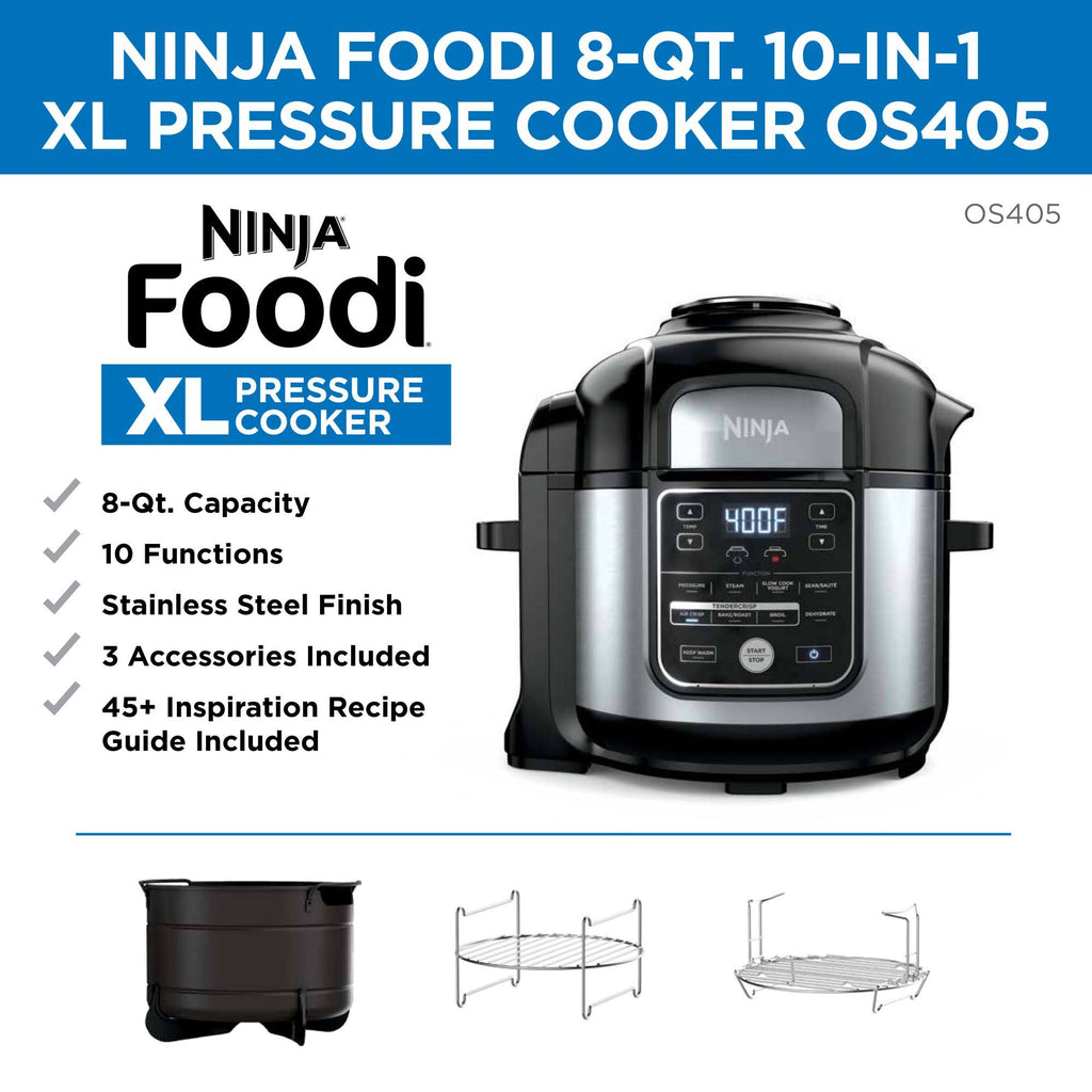 8 Quart Stainless Pressure Cooker Air Fryer Multicooker U870948