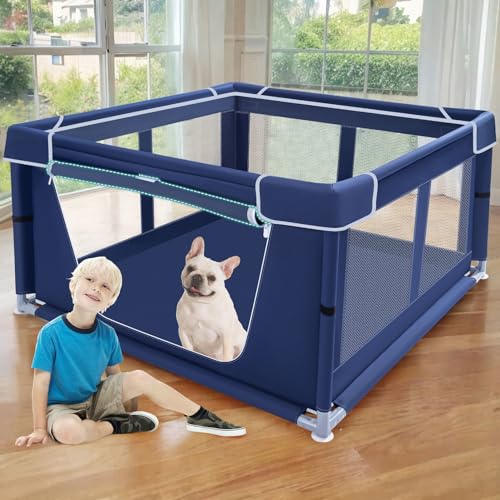 42x42x25.6 Inches Dog Playpen with Gate J6756
