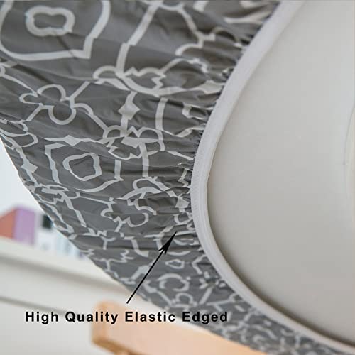 Round Vinyl Fitted Tablecloth with Elastic Edge for 40"-44" Round Table Y198