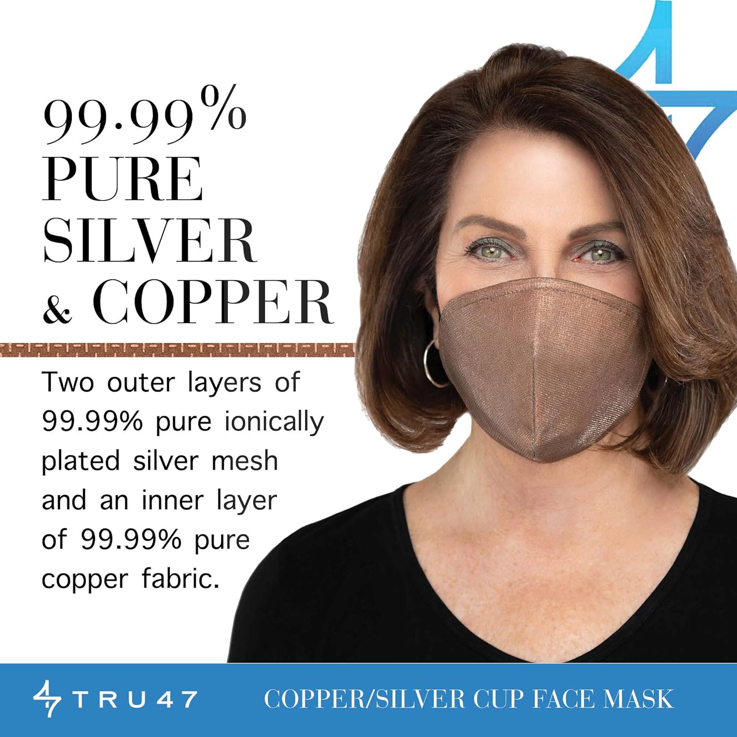 Copper and Silver Cup Face Mask T4021