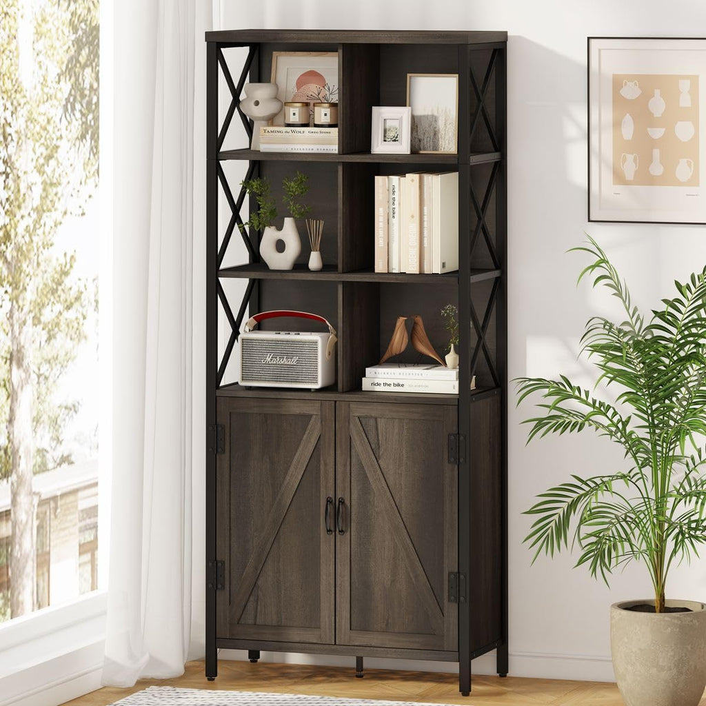 L Shaped Computer Desk with Bookshelf Z31966