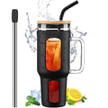 46 oz Glass Tumbler with Lid and Straw and Handle Z301120