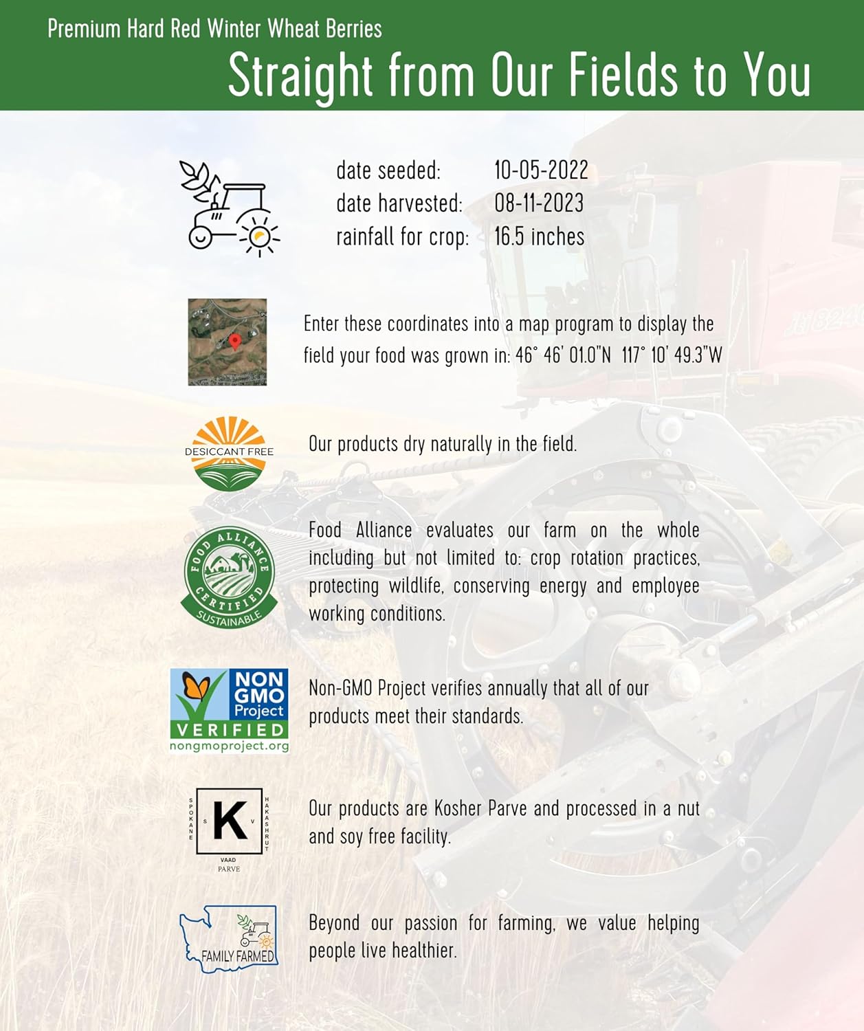 25 LBS Hard Red Winter Wheat Berries in Bucket E518