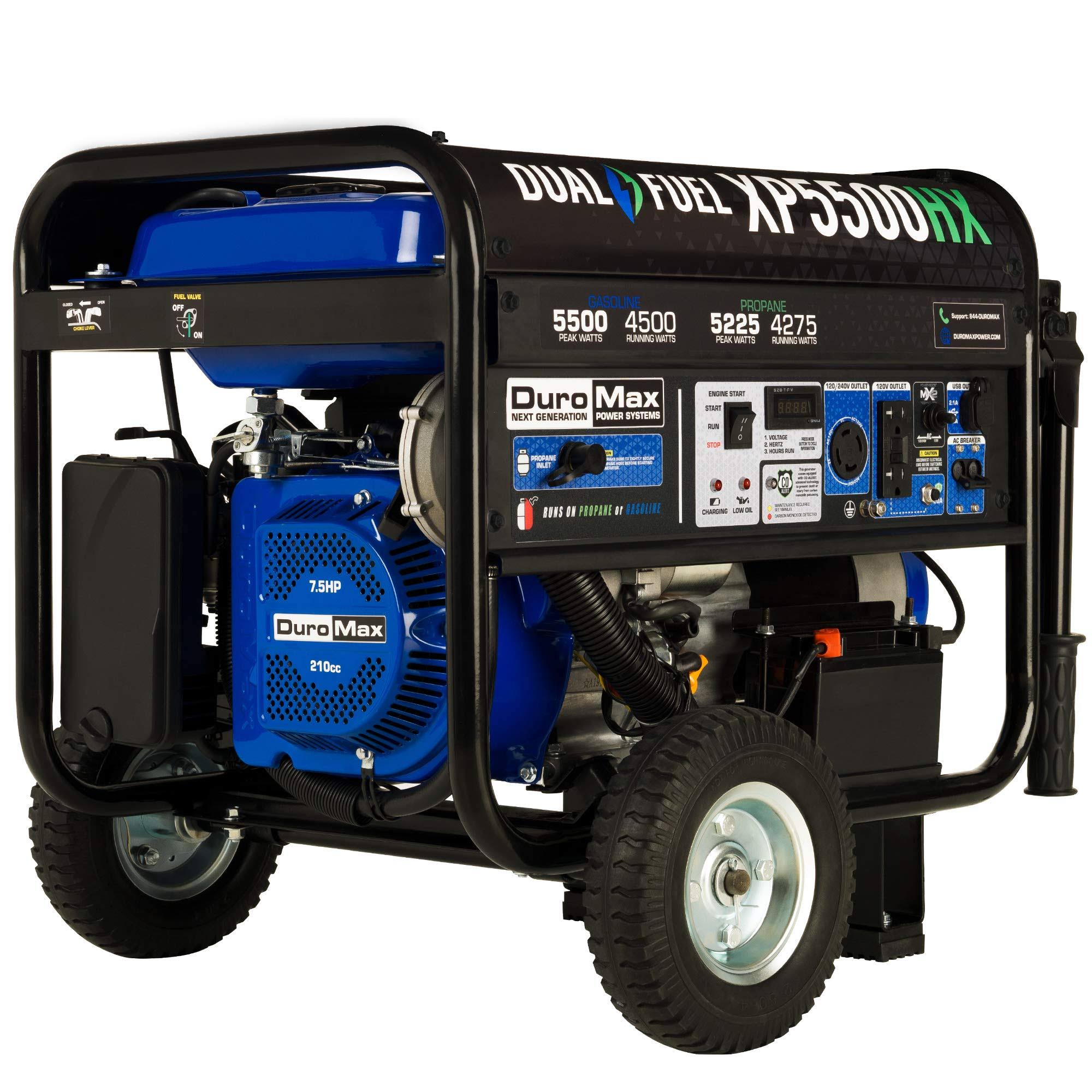 5,500/4,500-Watt Dual Fuel Gasoline/Propane Portable Generator X8569