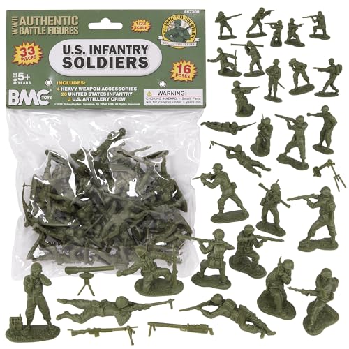 33pc OD Green Plastic Army Soldier Figures M1949